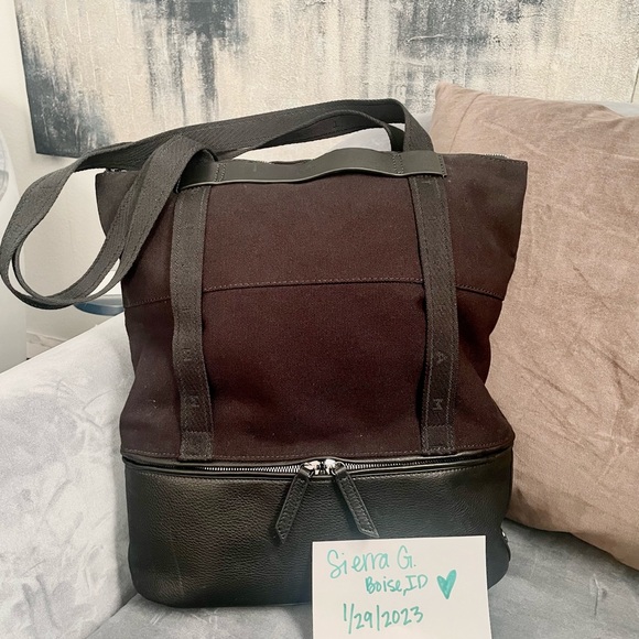 Hammitt Manhattan Leather and Canvas Bag Backpack - Picture 1 of 3